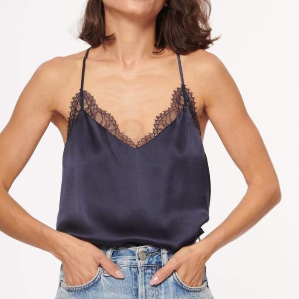 Cami NYC Navy Blue Silk Camisole